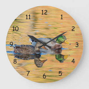 Grande Horloge Ronde Paire de Mallards