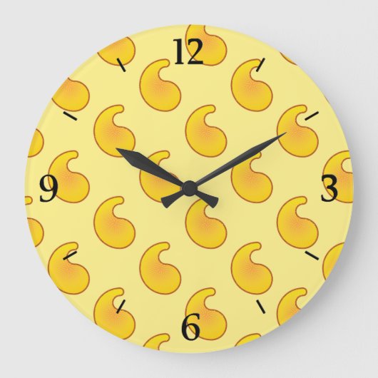 Grande Horloge Ronde Paisley jaune or et banane (Recto)