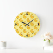 Grande Horloge Ronde Paisley jaune or et banane (Maison)