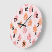 Grande Horloge Ronde Paisley Ladybug (Angle)