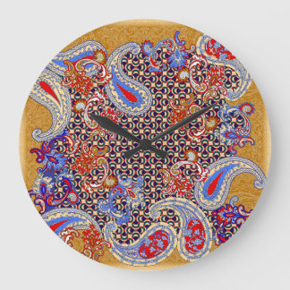 Grande Horloge Ronde Paisley Scarf : Conception d'un tissu multicolore
