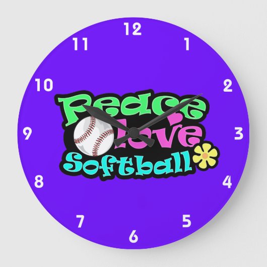 Grande Horloge Ronde Paix, Amour, Softball (Recto)