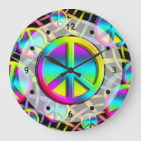 Paix colorée - l'horloge face transparente