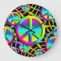 Paix colorée - numéros de visage de l'horloge