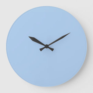 Grande Horloge Ronde Pale Cornflower bleu couleur solide