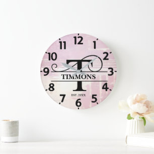 Grande Horloge Ronde Pale Lavande Distorsion T Monogramme