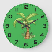 Grande Horloge Ronde Palm Tree Beach Tropical et Ile Vibes (Recto)