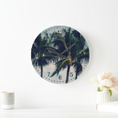 Grande Horloge Ronde Palmiers d'Hawaii (Maison)