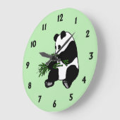 Grande Horloge Ronde Panda géant vert (Angle)