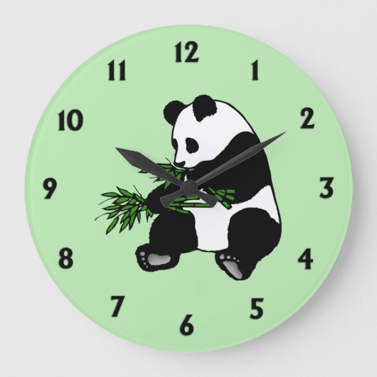 Grande Horloge Ronde Panda géant vert (Recto)