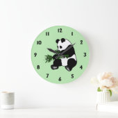 Grande Horloge Ronde Panda géant vert (Maison)