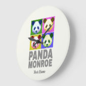 Grande Horloge Ronde Panda Monroe Ours Pop Art Portrait (Angle)