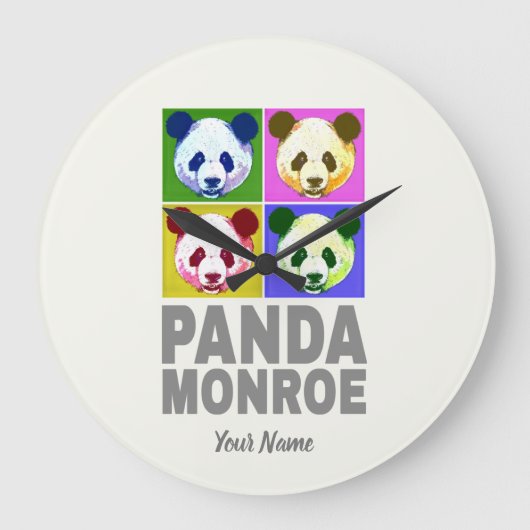 Grande Horloge Ronde Panda Monroe Ours Pop Art Portrait (Recto)
