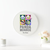 Grande Horloge Ronde Panda Monroe Ours Pop Art Portrait (Maison)