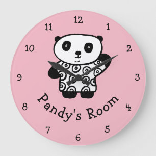 Grande Horloge Ronde Pandy le Panda personnalisé
