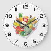 Grande Horloge Ronde Panier d'achat supermarché (Recto)