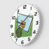 Grande Horloge Ronde Panier De Basketball Sports Backboard Et Net (Angle)
