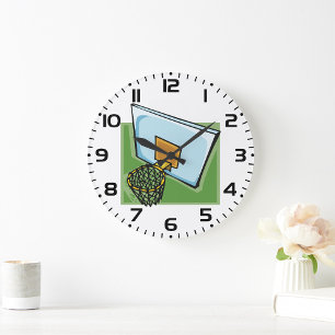 Grande Horloge Ronde Panier De Basketball Sports Backboard Et Net