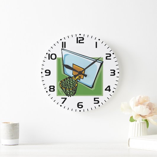 Grande Horloge Ronde Panier De Basketball Sports Backboard Et Net