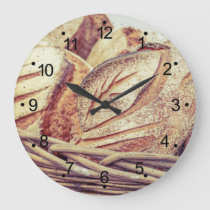 Grande Horloge Ronde Panier de pain frais rond