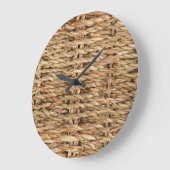 Grande Horloge Ronde Panier en osier, texture haute résolution. (Angle)