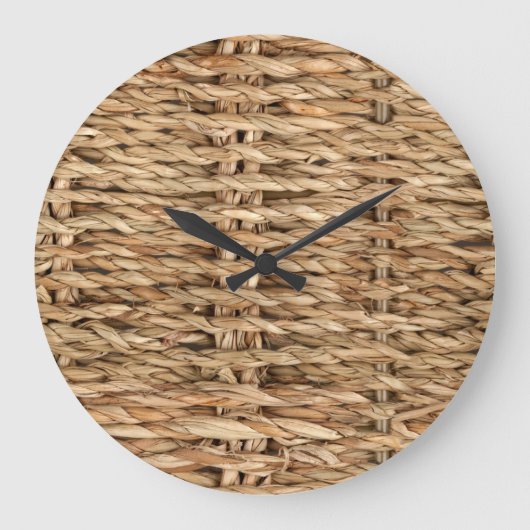 Grande Horloge Ronde Panier en osier, texture haute résolution. (Recto)