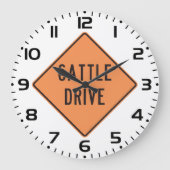 Grande Horloge Ronde Panneau de route de Cattle Drive (Recto)
