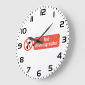 Grande Horloge Ronde Panneau de sécurité pour eau non potable (Angle)