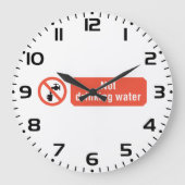 Grande Horloge Ronde Panneau de sécurité pour eau non potable (Recto)