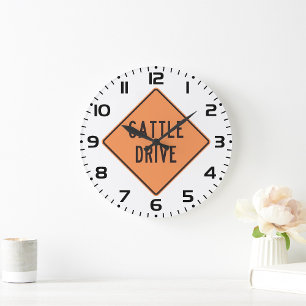 Grande Horloge Ronde Panneau de signalisation de conduite de bétail