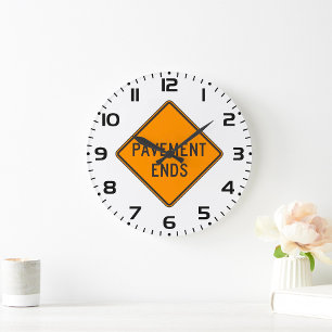 Grande Horloge Ronde Panneau de signalisation de fin de chaussée Averti