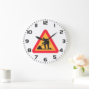 Grande Horloge Ronde Panneau de travaux routiers à venir Zone de constr