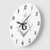 Grande Horloge Ronde Panneau franc-maçonnerie (Angle)