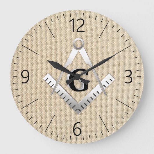 Grande Horloge Ronde Panneau franc-maçonnerie (Recto)