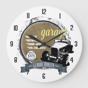 Grande Horloge Ronde Panneau Garage personnalisé