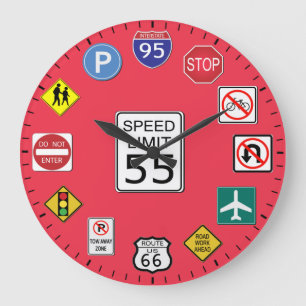 Grande Horloge Ronde Panneaux de signalisation routière uniques sur le