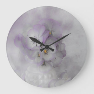 Grande Horloge Ronde Pansies souples