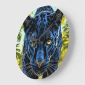 Grande Horloge Ronde Panthère noire (Angle)