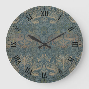 Grande Horloge Ronde Paon et Dragon par William Morris