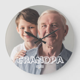 Grande Horloge Ronde Papa Est Personnalisé Photo Nouveau Grand-Père Cad