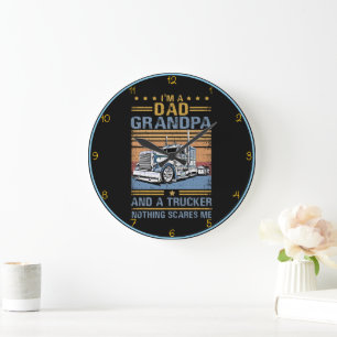 Grande Horloge Ronde Papa Grand-père Trucker : Long Haul sans peur