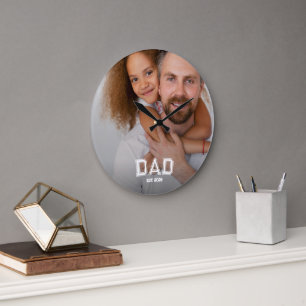Grande Horloge Ronde Papa Minimal Année de Création Nouveau Père Photo