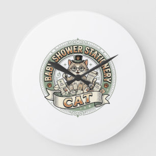Grande Horloge Ronde Papeterie Baby Shower Chat Papeterie Baby Shower