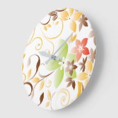 Grande Horloge Ronde Papier mural à fleurs 5 (Angle)