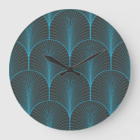 Papier peint Art déco : motif noir et bleu