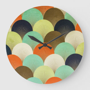 Grande Horloge Ronde Papier peint coloré : design artistique.
