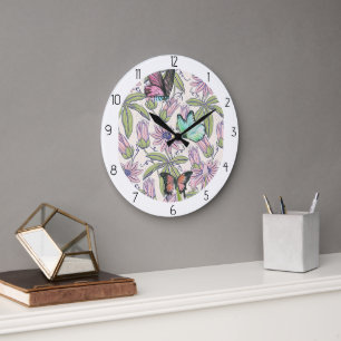 Grande Horloge Ronde papillon