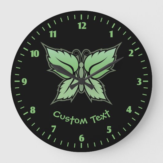 Grande Horloge Ronde Papillon à menthe (Recto)