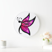 Grande Horloge Ronde Papillon Abstrait (Maison)
