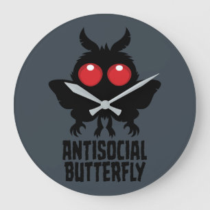 Grande Horloge Ronde Papillon Antisocial Mothman Cryptide